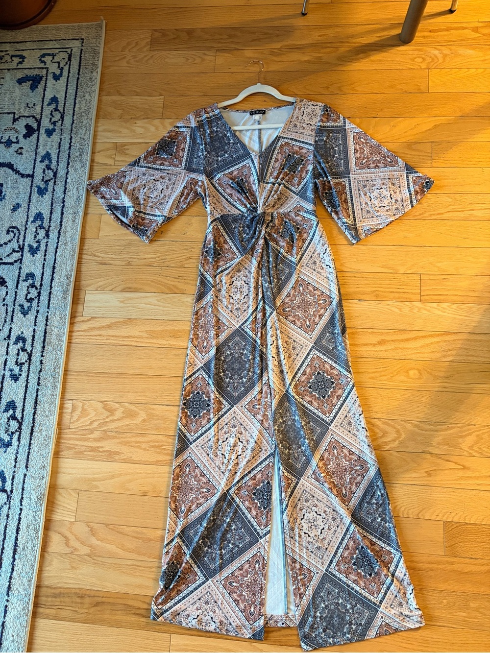 VENUS Multicolor Tile-Print Maxi Dress